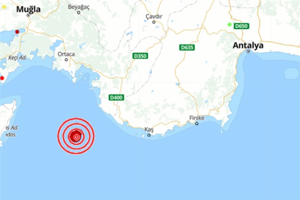 Akdeniz’de 4.1 büyüklüğünde deprem