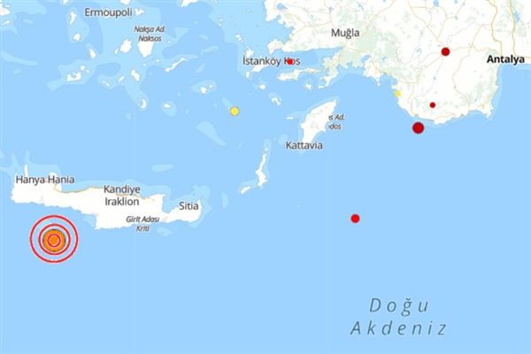 Akdeniz’de 5.2 büyüklüğünde deprem