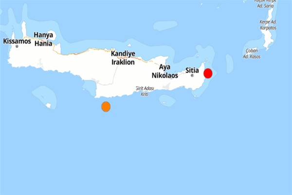 Girit Adası açıklarında deprem