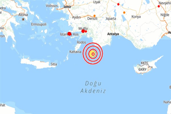 Akdeniz'de 4.0 büyüklüğünde deprem