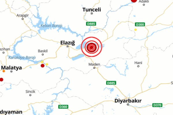 Elazığ'da 5.1 büyüklüğünde deprem