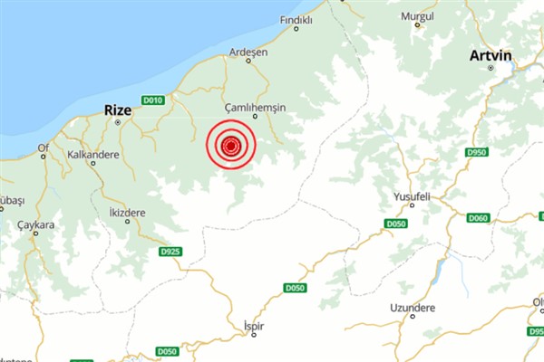 Rize'de 4.8 büyüklüğünde deprem